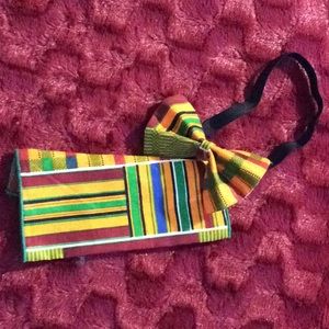 New, handmade traditional kente print bowtie set